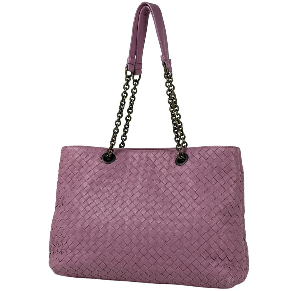 Bottega Veneta Intrecciato Chain Tote Bag Shoulder Leather Purple